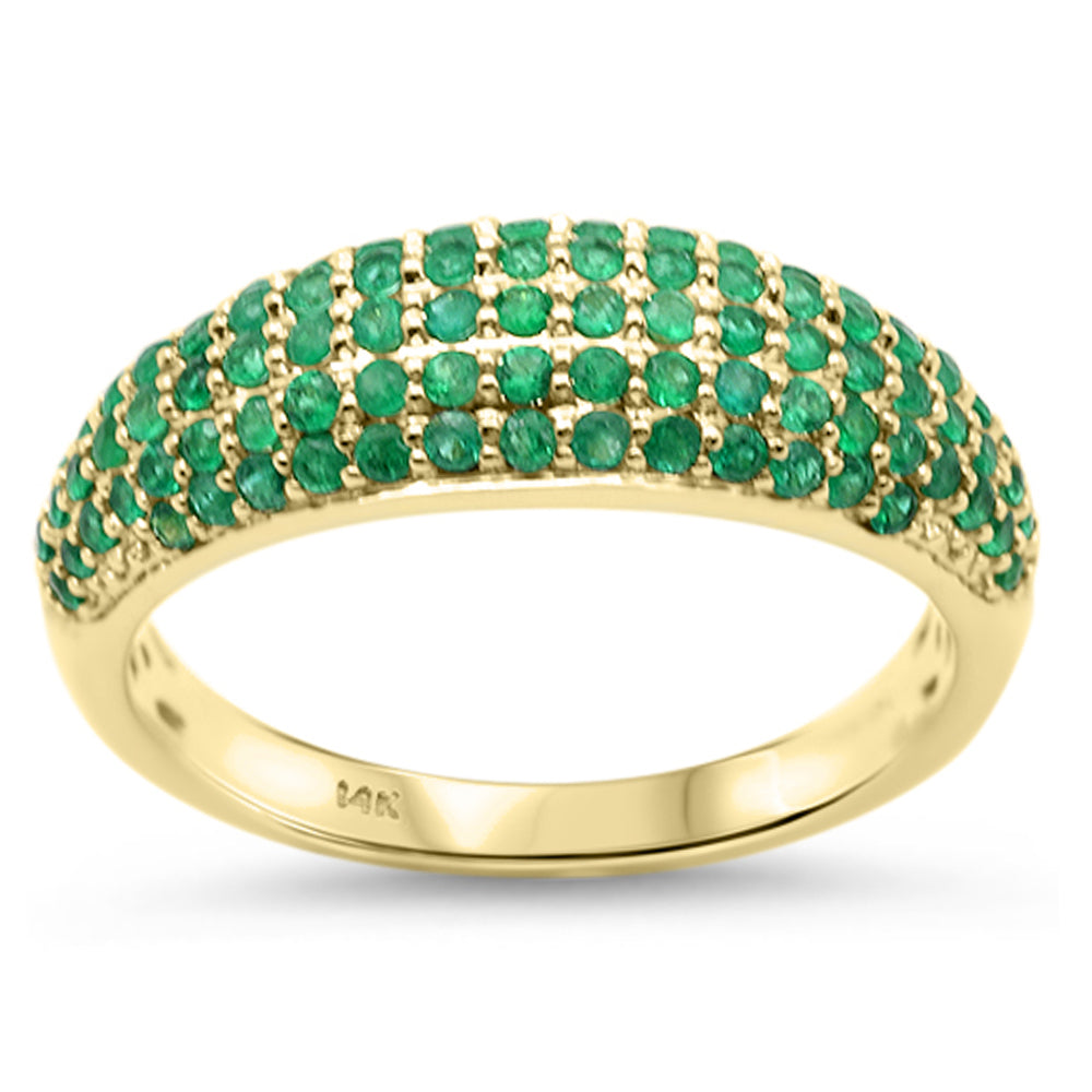 SPECIAL! .70ct G SI 14KT Yellow Gold Natural Emerald Gemstone Dome Ring Size 6.5