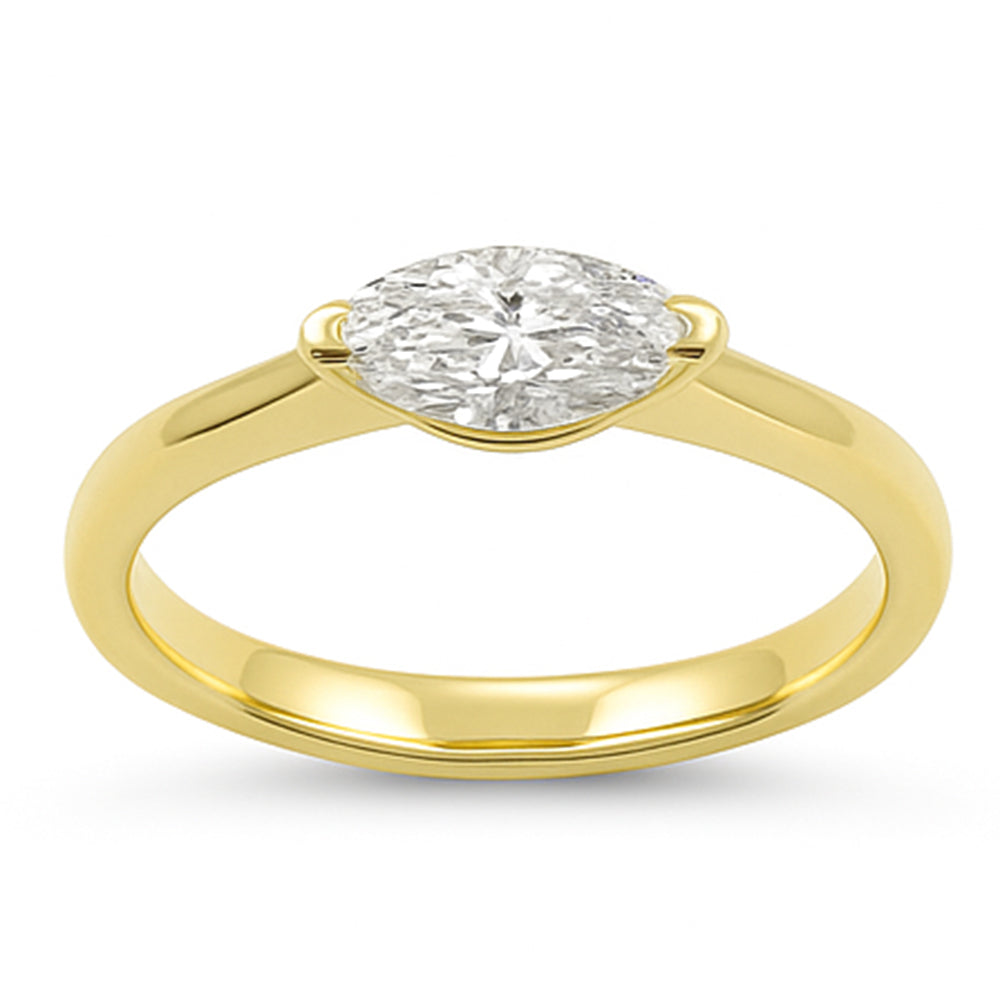 SPECIAL! .81ct G SI 14KT Yellow Gold East West Set Marquise Diamond Ring Size 6.5