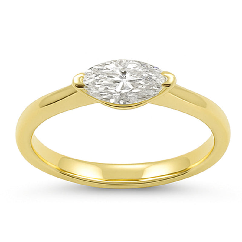 SPECIAL! .81ct G SI 14KT Yellow Gold East West Set Marquise Diamond Ring Size 6.5