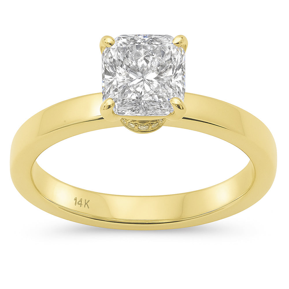 SPECIAL! 1.67ct G SI 14KT Yellow Gold Cushion Cut Diamond Solitaire Ring Size 6.5