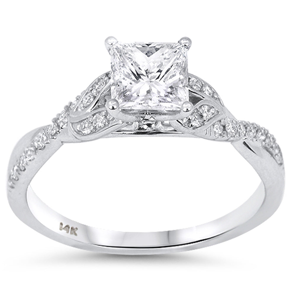SPECIAL! 1.04ct G SI 14kt White Gold Diamond Princess Cut ring Size 6.5