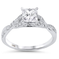 SPECIAL! 1.04ct G SI 14kt White Gold Diamond Princess Cut ring Size 6.5