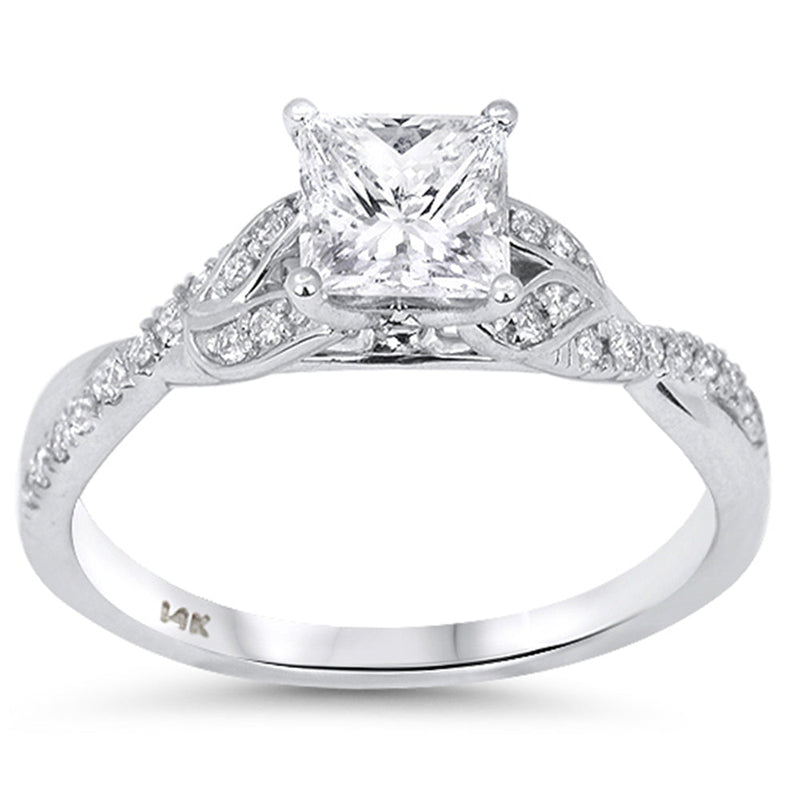 SPECIAL! 1.04ct G SI 14kt White Gold Diamond Princess Cut ring Size 6.5