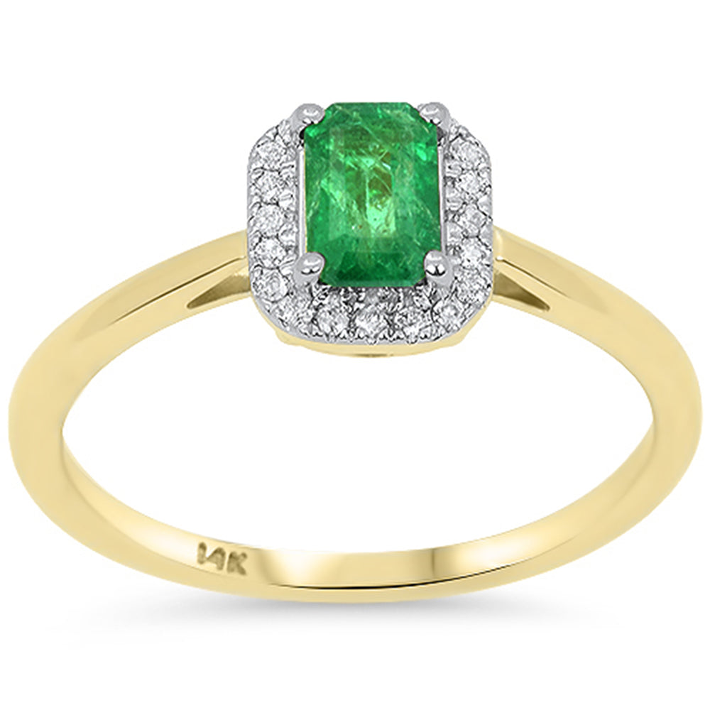 SPECIAL! .52ct G SI 14kt Yellow Gold Diamond & Emerald Gemstone Ring Size 6.5