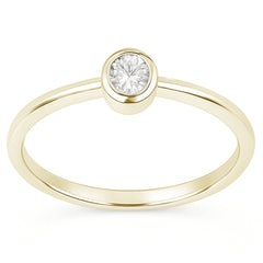 .19ct G SI 14kt Yellow Gold Bezel Set Oval Diamond Solitaire Ring Size 6.5