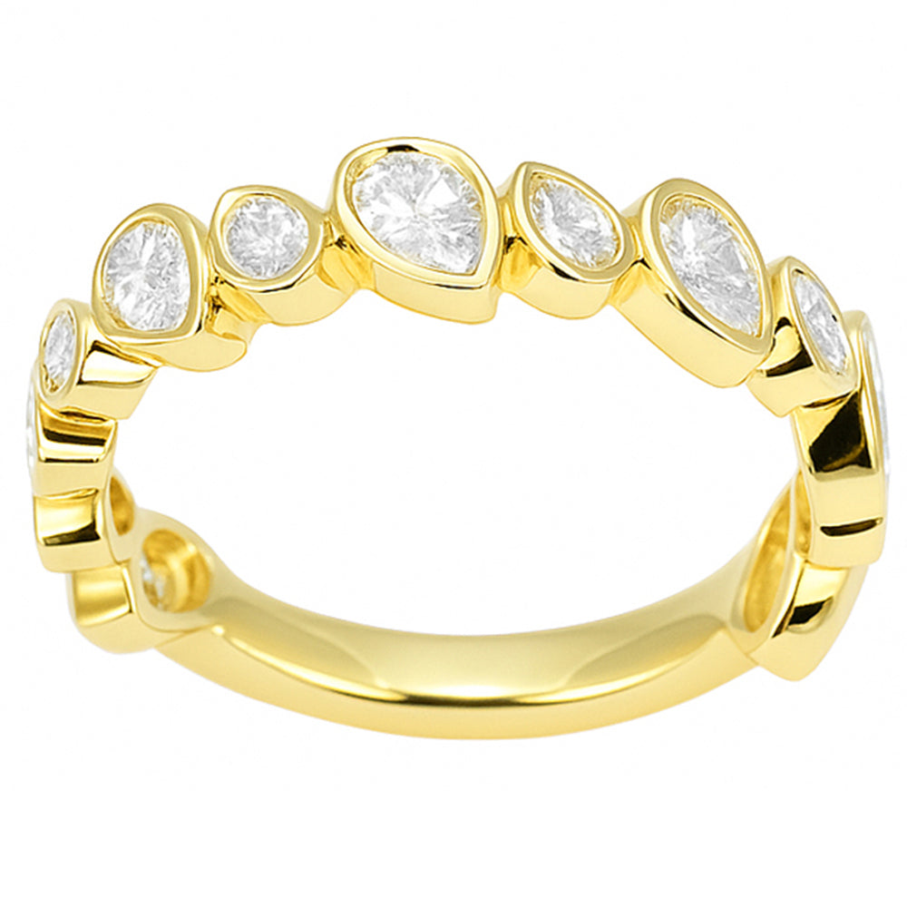 SPECIAL! 1.09ct G SI 14kt Yellow Gold Diamond Bezel Set B& Ring Size 7