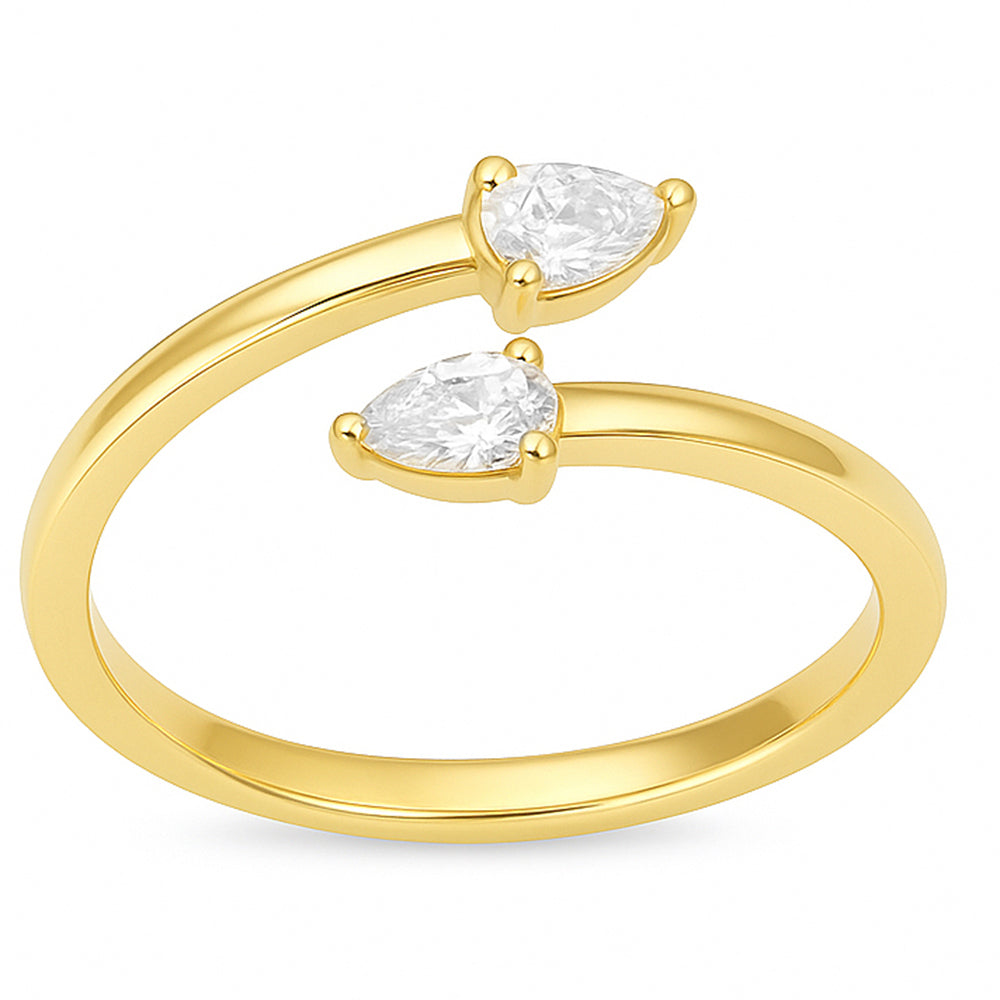 SPECIAL! .28ct G SI 14kt Yellow Gold Pear Diamond Wrap Around Ring Size 6.5