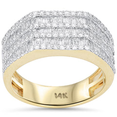 SPECIAL! 1.54ct G SI 14kt Yellow Gold Men's Round Diamond Band Ring Size 10