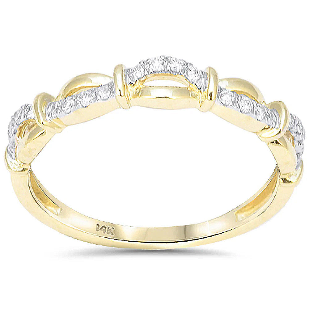 SPECIAL! .12ct G SI 14kt Yellow Gold Round Diamond Infinity Twisted Band Ring Size 6.5