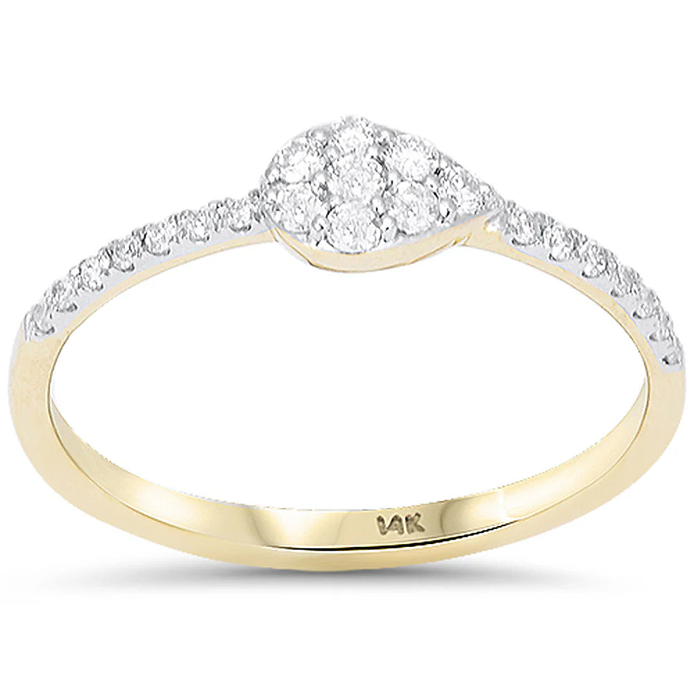 SPECIAL! .20ct G SI 14kt Yellow Gold Pear Shaped Diamond Band Ring Size 6.5