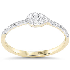 SPECIAL! .20ct G SI 14kt Yellow Gold Pear Shaped Diamond Band Ring Size 6.5