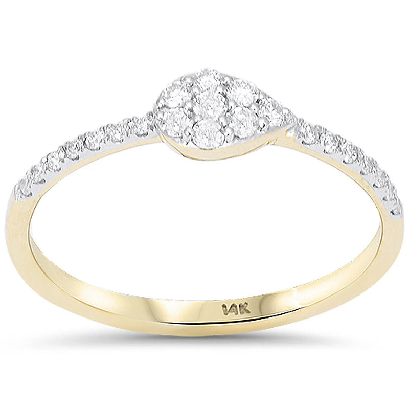 SPECIAL! .20ct G SI 14kt Yellow Gold Pear Shaped Diamond Band Ring Size 6.5
