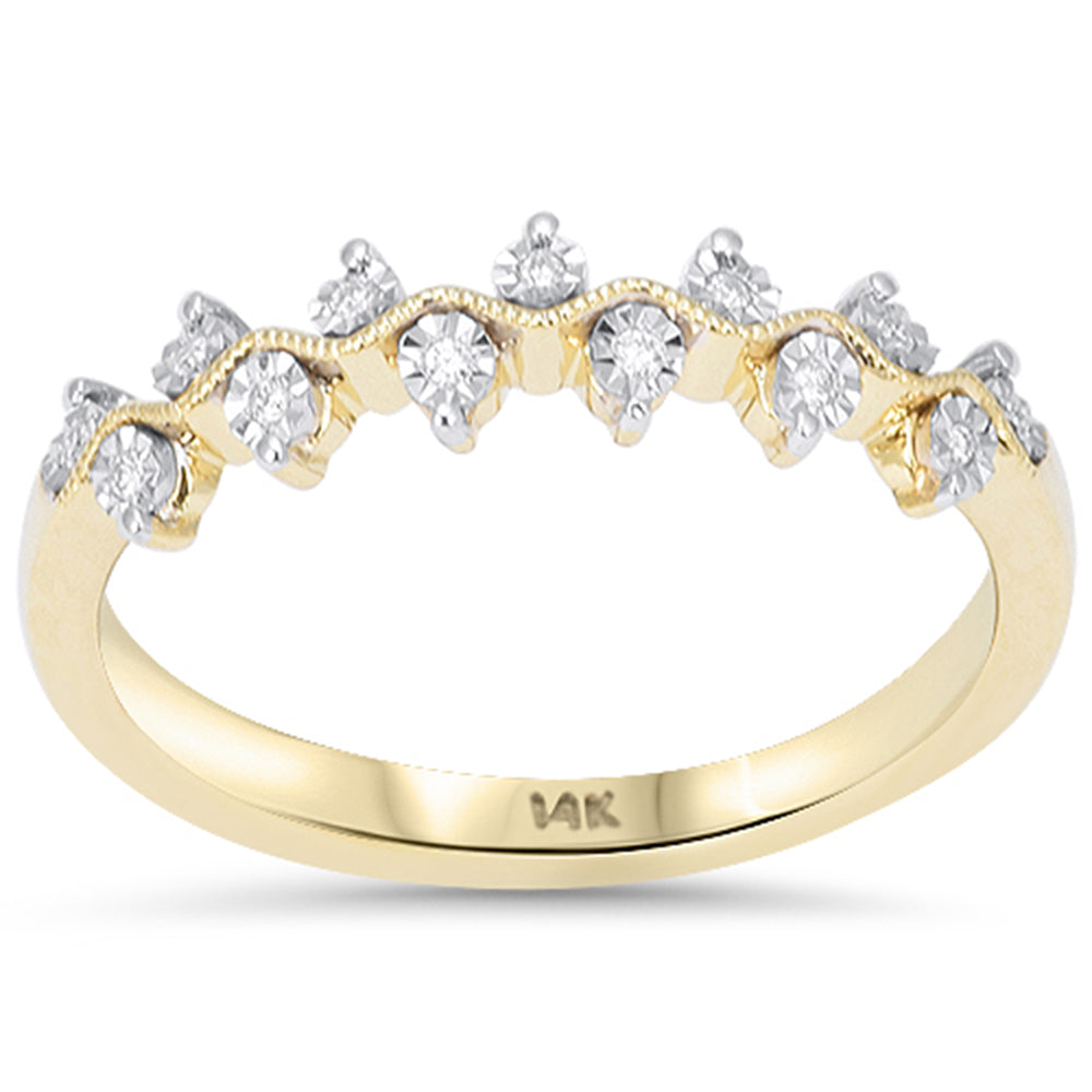 SPECIAL! .05ct G SI 14kt Yellow Gold Round Diamond Band Ring Size 6.5