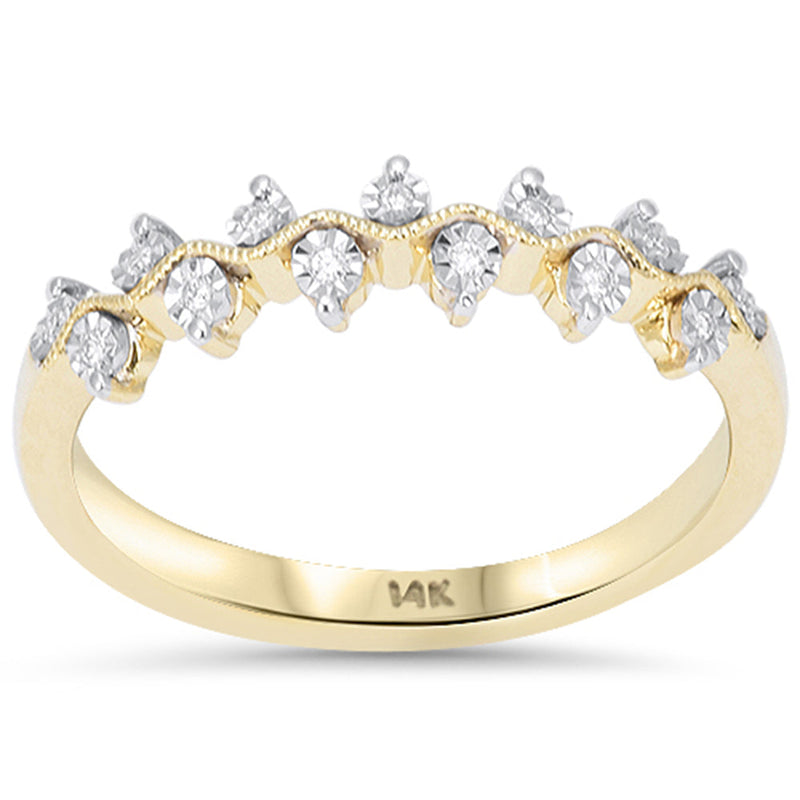 SPECIAL! .05ct G SI 14kt Yellow Gold Round Diamond Band Ring Size 6.5
