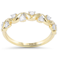 SPECIAL! .24ct G SI 14kt Yellow Gold Round Diamond Modern Band Ring Size 6.5
