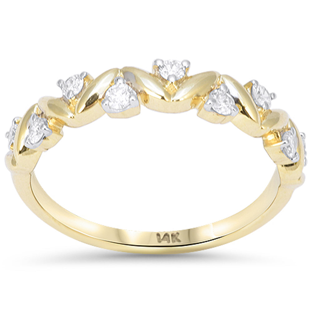 SPECIAL! .25ct G SI 14kt Yellow Gold Round Diamond Modern Band Ring Size 6.5