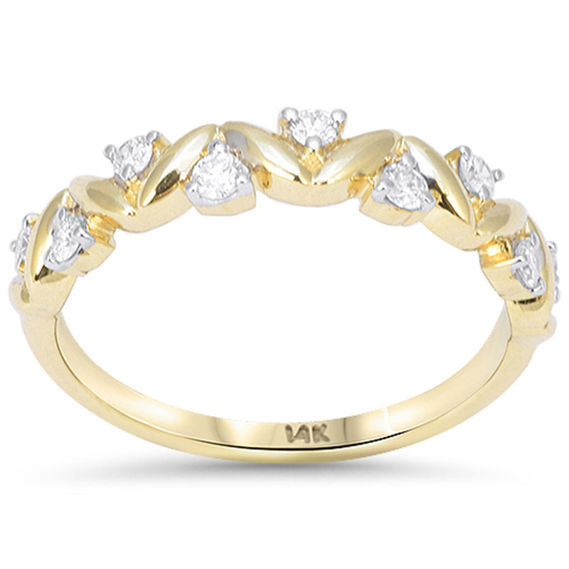 SPECIAL! .25ct G SI 14kt Yellow Gold Round Diamond Modern Band Ring Size 6.5
