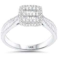 SPECIAL! .53ct G SI 14kt White Gold Diamond Square Shape Modern Ring Size 6.5