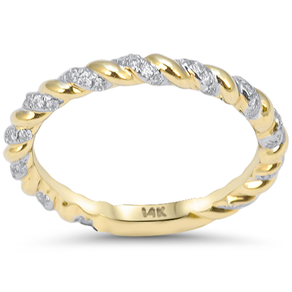 SPECIAL! .27ct G SI 14kt Yellow Gold Round Diamond Braided Twisted Band Ring Size 6.5