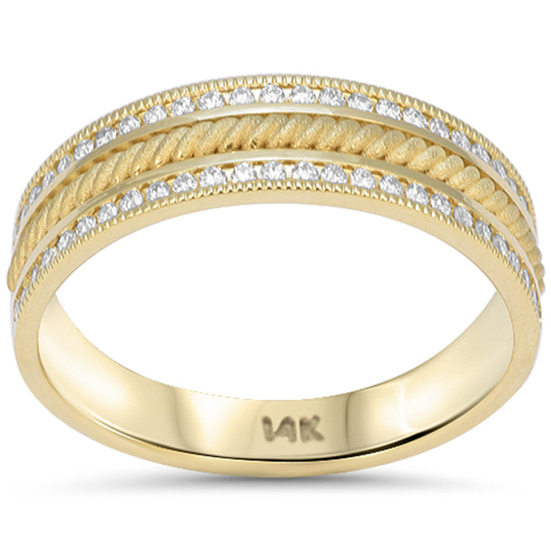 SPECIAL! .35ct G SI 14kt Yellow Gold Men's Diamond Wedding Band Ring Size 10