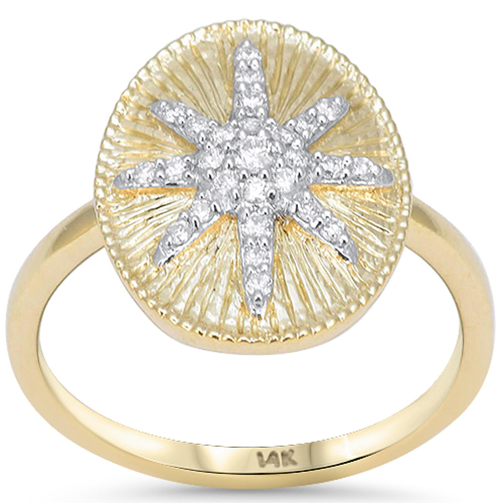 SPECIAL! .17ct G SI 14kt Yellow Gold Diamond Oval Shape Medallion Ring Size 6.5