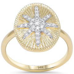SPECIAL! .17ct G SI 14kt Yellow Gold Diamond Oval Shape Medallion Ring Size 6.5
