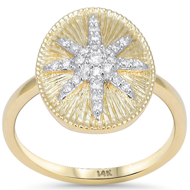 SPECIAL! .17ct G SI 14kt Yellow Gold Diamond Oval Shape Medallion Ring Size 6.5