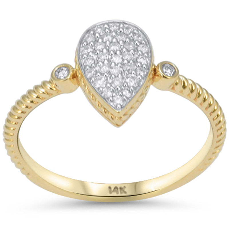 SPECIAL! .16ct G SI 14kt Yellow Gold Pear Shape Diamond Band Ring Size 6.5