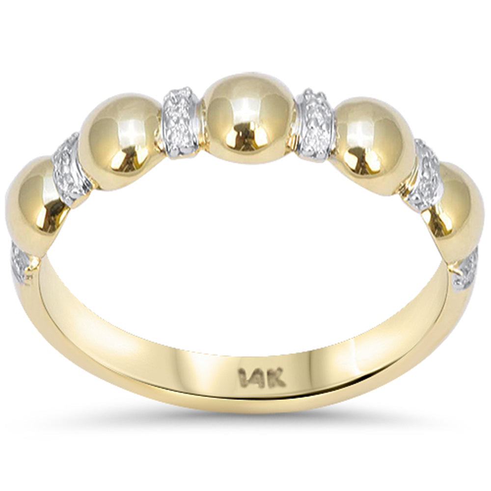 SPECIAL! .09ct G SI 14kt Yellow Gold Diamond Multi Beaded Band Ring Size 6.5