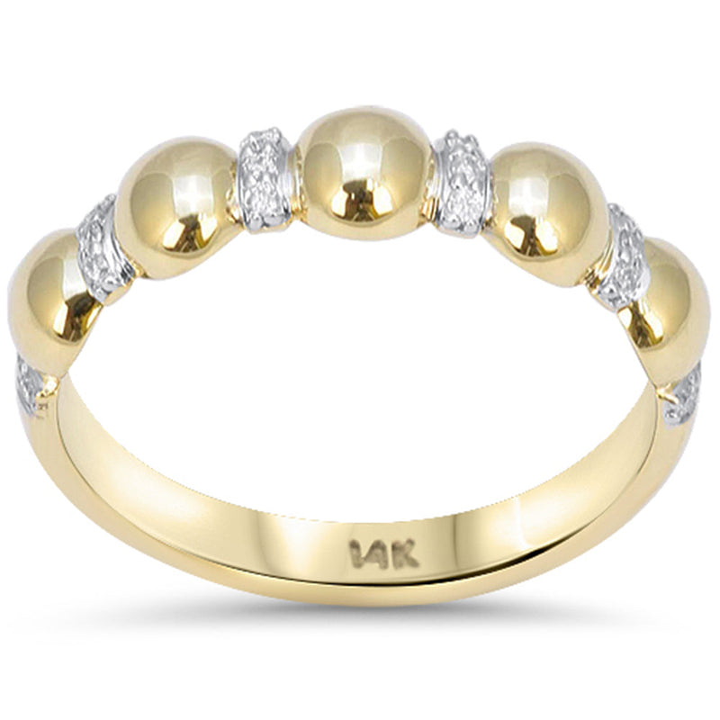 SPECIAL! .09ct G SI 14kt Yellow Gold Diamond Multi Beaded Band Ring Size 6.5