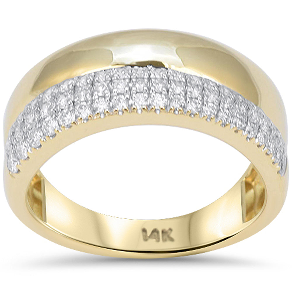 SPECIAL! .47ct G SI 14kt Yellow Gold Round Diamond Dome Band Ring Size 6.5
