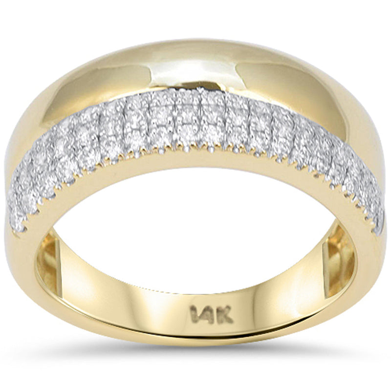 SPECIAL! .47ct G SI 14kt Yellow Gold Round Diamond Dome Band Ring Size 6.5