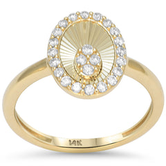 SPECIAL!.24ct G SI 14kt Yellow Gold Oval Shaped Diamond Disc Medallion Ring Size 6.5