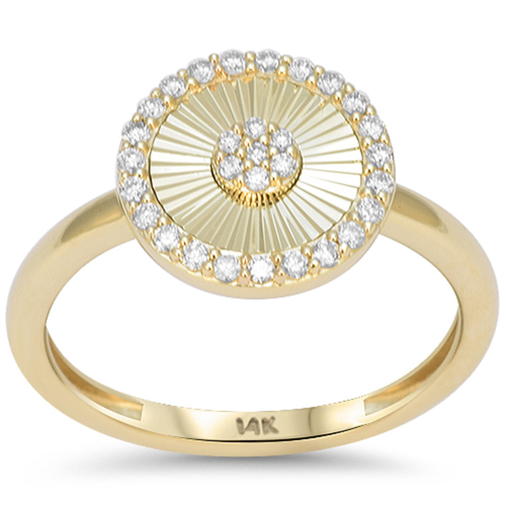 SPECIAL!.20ct G SI 14kt Yellow Gold Round Diamond Disc Medallion Ring Size 6.5