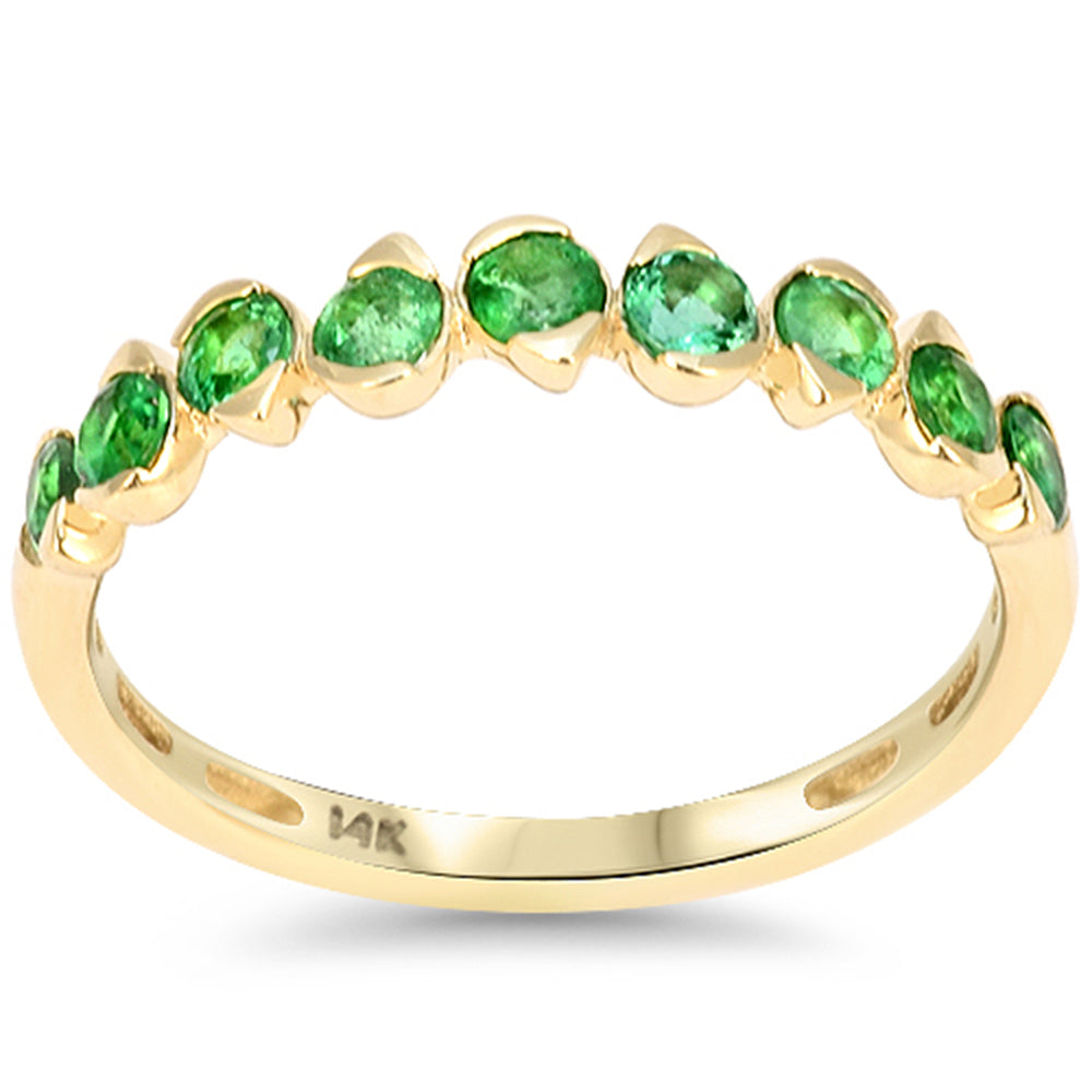SPECIAL! .49ct G SI 14kt Yellow Gold Emerald Gemstone Band Ring Size 6.5