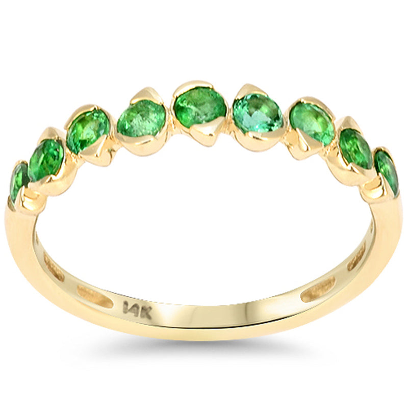 SPECIAL! .49ct G SI 14kt Yellow Gold Emerald Gemstone Band Ring Size 6.5