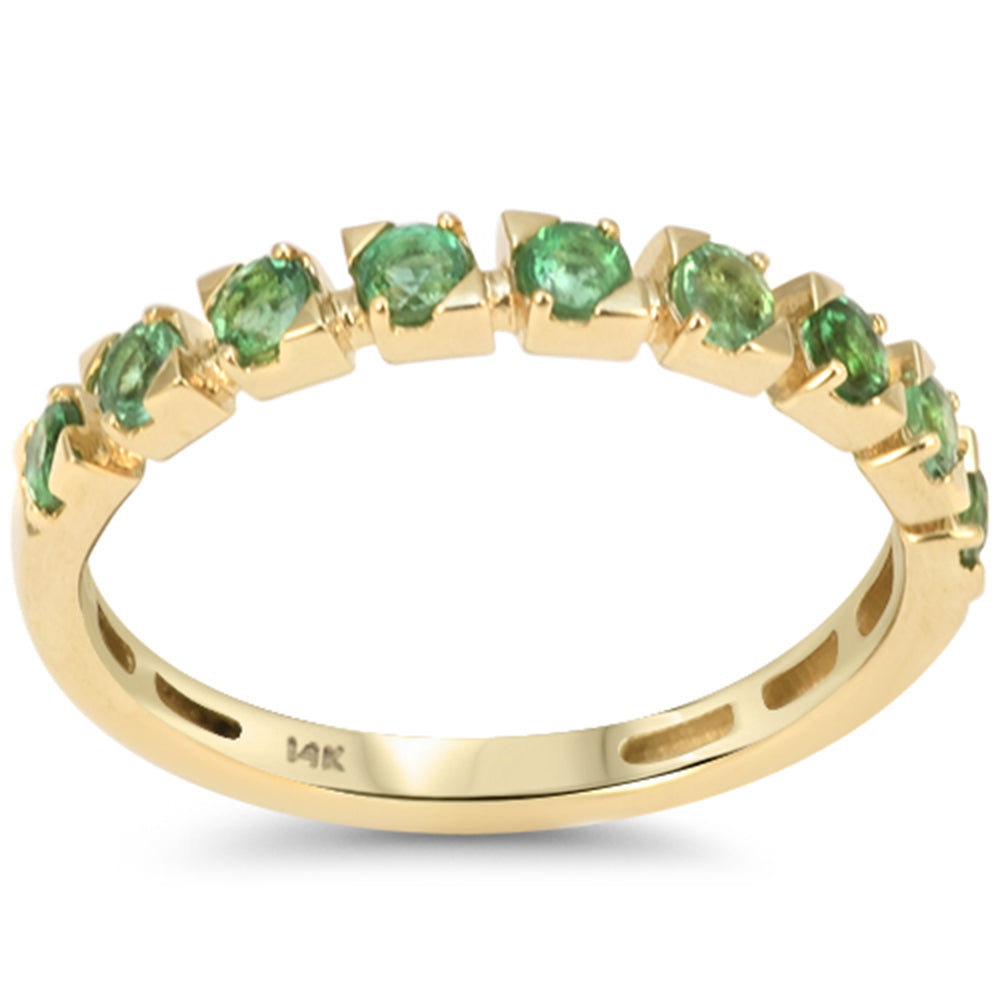 SPECIAL! .49ct G SI 14kt Yellow Gold Emerald Gemstone Band Ring Size 6.5