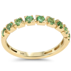 SPECIAL! .49ct G SI 14kt Yellow Gold Emerald Gemstone Band Ring Size 6.5