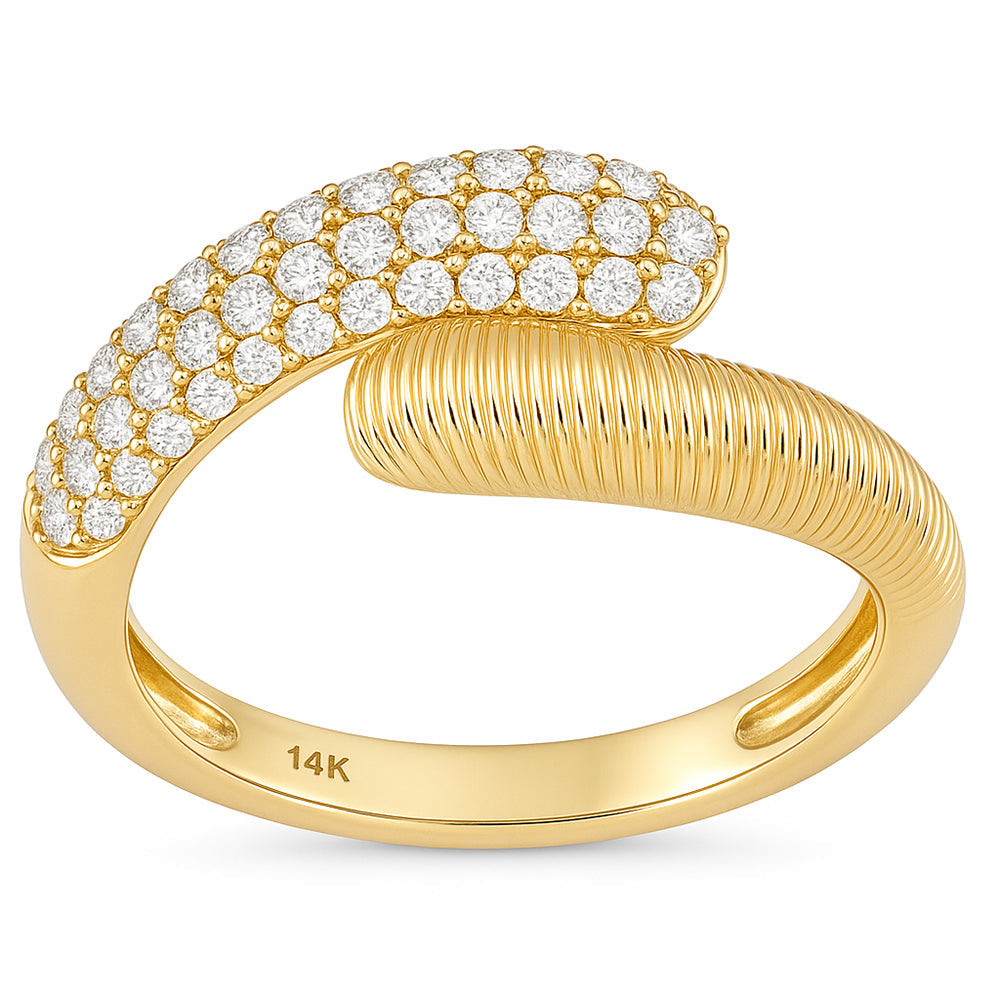 SPECIAL! .50ct G SI 14kt Yellow Gold Diamond Wrap Around Modern Ring Size 6.5