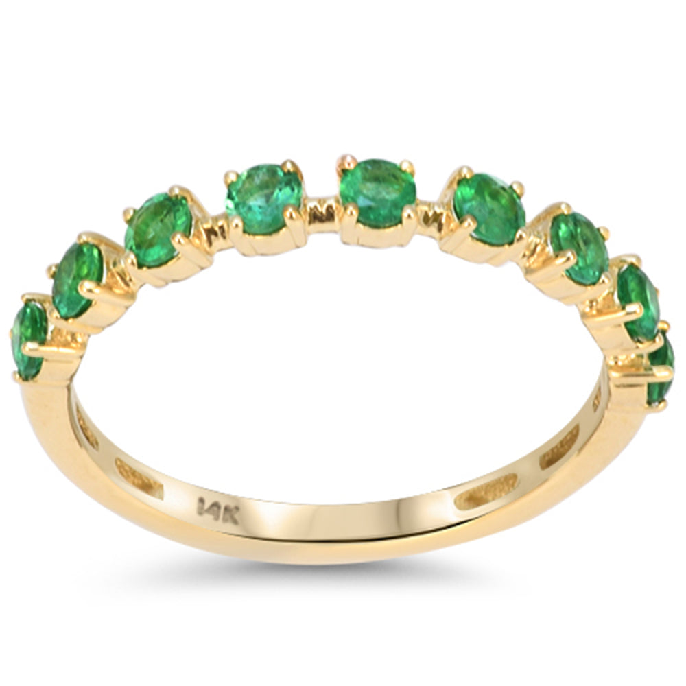 SPECIAL! .49ct G SI 14kt Yellow Gold Emerald Gemstone Band Ring Size 6.5