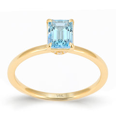 SPECIAL! .86ct G SI 14kt Yellow Gold Aquamarine & Diamond Ring Size 6.5