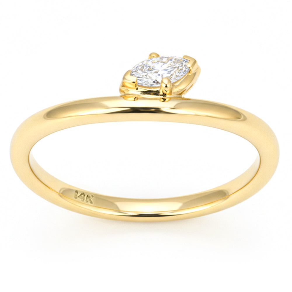 SPECIAL! .15ct G SI 14kt Yellow Gold Marquise Cut Diamond Solitaire Ring Size 6.5