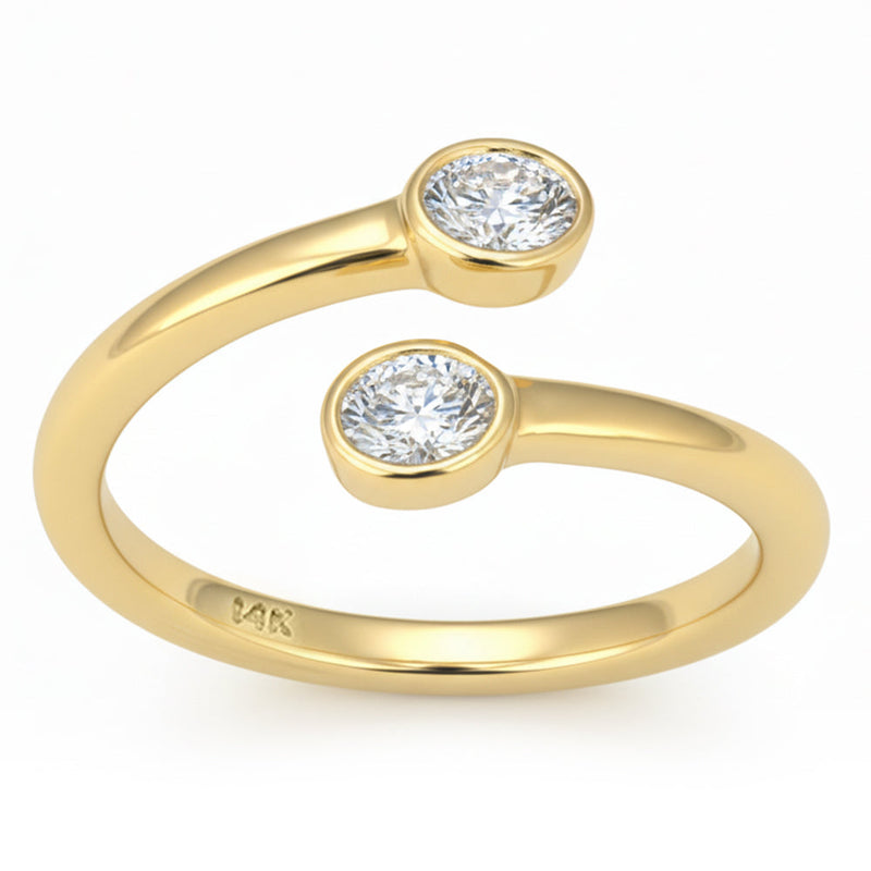 SPECIAL! .32ct G SI 14kt Yellow Gold Oval Diamond Wrap Around Bezel set Ring Size 6.5