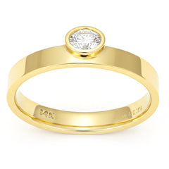 SPECIAL! .14ct G SI 14kt Yellow Gold Oval Diamond Bezel Set Band Ring Size 6.5