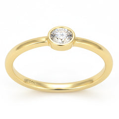 SPECIAL! .19ct G SI 14kt Yellow Gold Oval Diamond Bezel set Band Ring Size 6.5