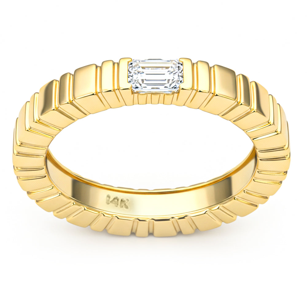 SPECIAL! .32ct G SI 14kt Yellow Gold Emerald Cut Diamond Band Ring Size 6.5