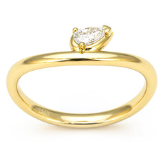 SPECIAL! .15ct G SI 14kt Yellow Gold Pear Diamond Band Ring Size 6.5
