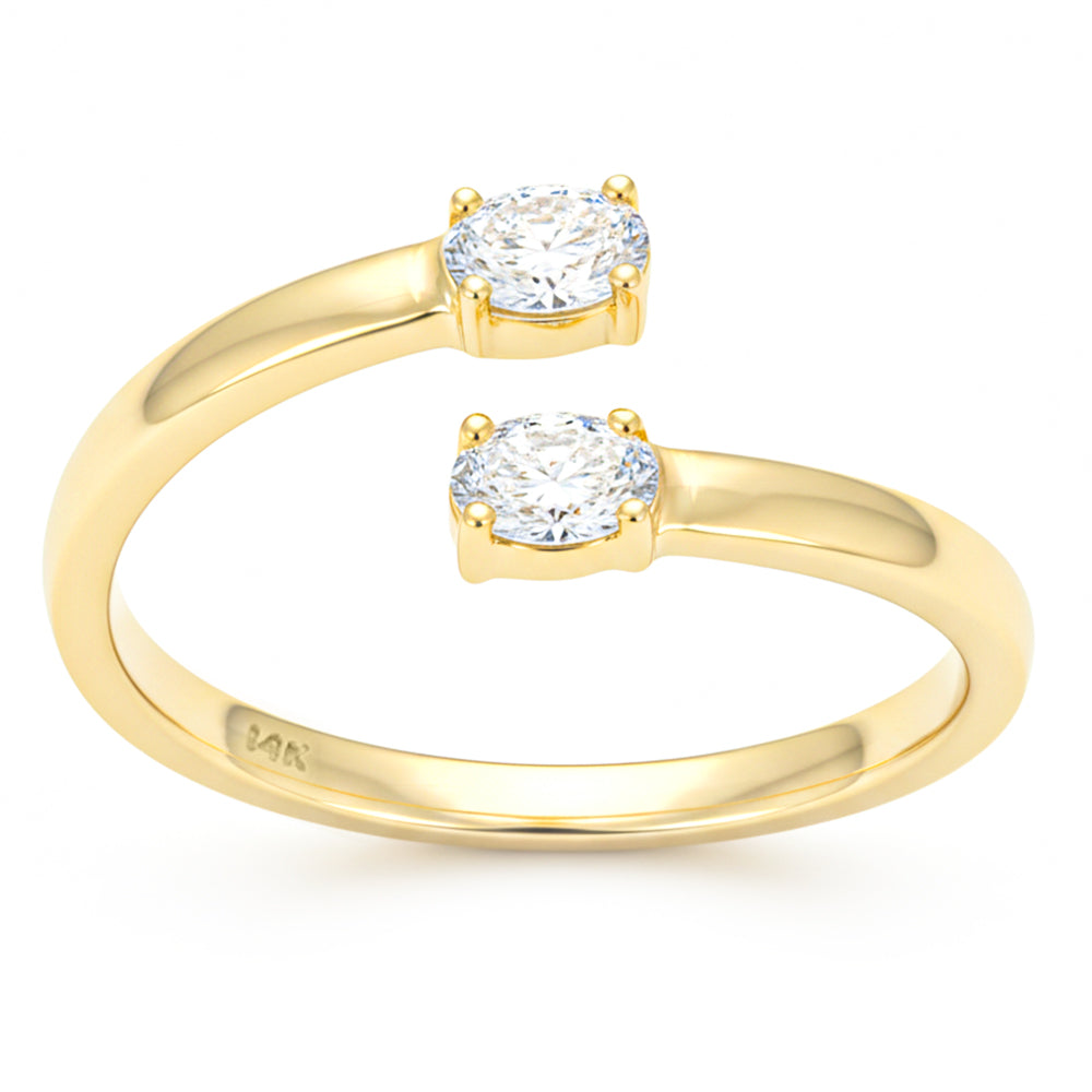 SPECIAL! .28ct G SI 14kt Yellow Gold Oval Diamond Open Wrap Around Ring Size 6.5