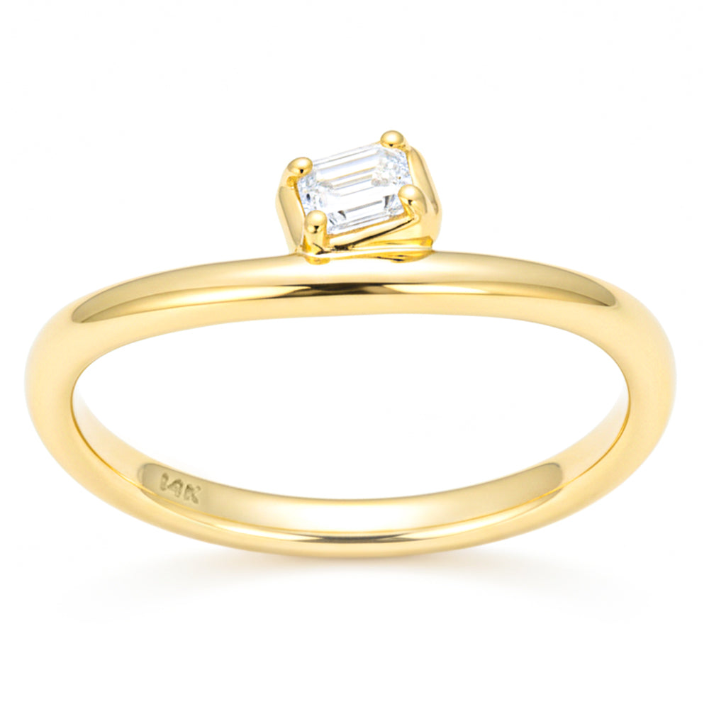 SPECIAL! .15ct G SI 14kt Yellow Gold Emerald Cut Diamond Ring Size 6.5