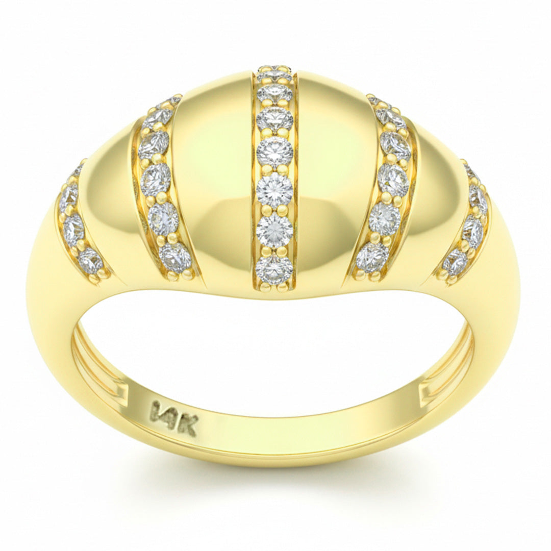 SPECIAL! .42ct G SI 14kt Yellow Gold Diamond Modern Dome Ring Size 6.5